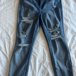 Distressed Blue Women Jeans